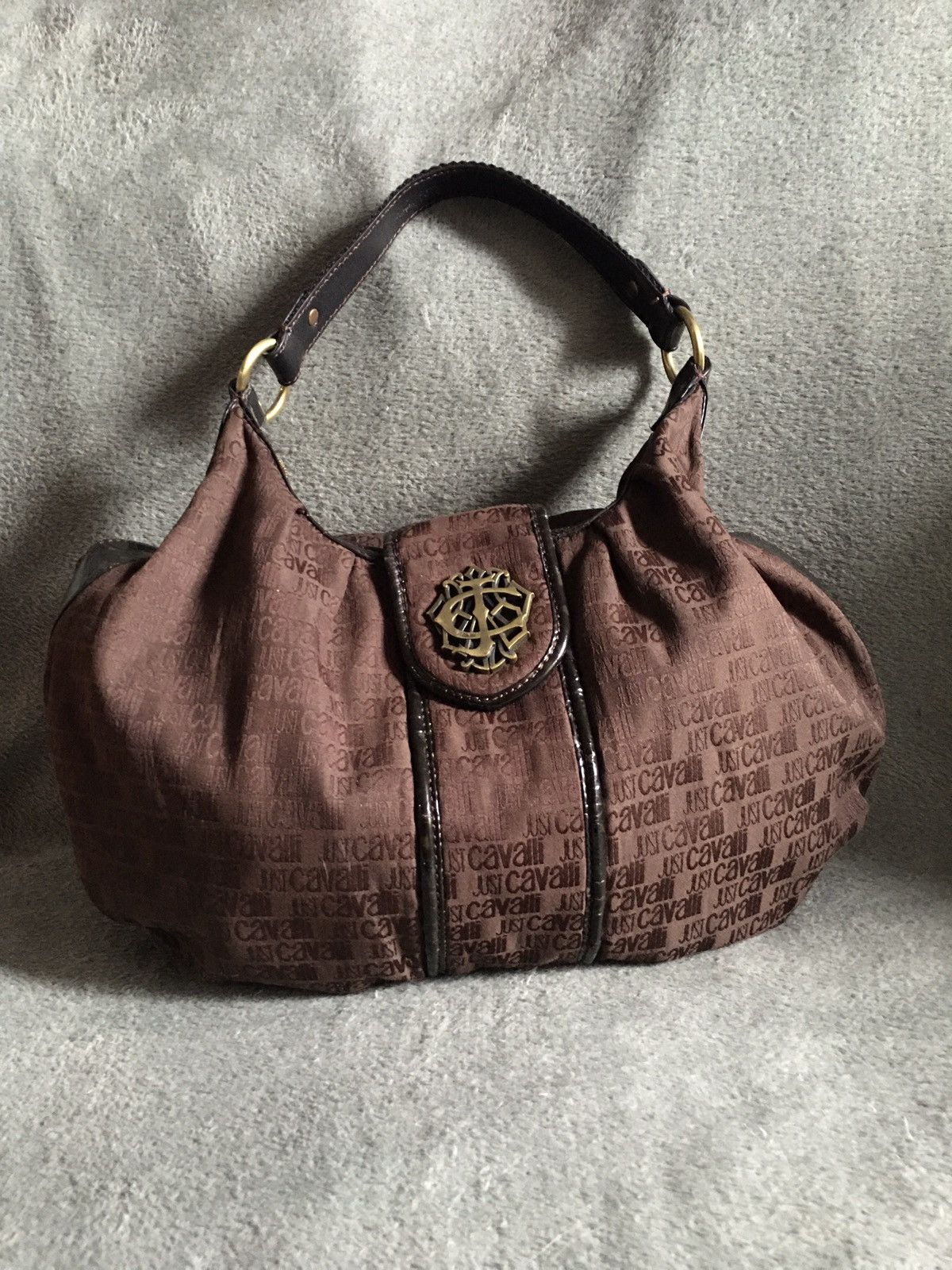 Just Cavalli × Roberto Cavalli JUST CAVALLI Brown Monogram Handbag Shoulder Bag Size ONE SIZE - 1 Thumbnail
