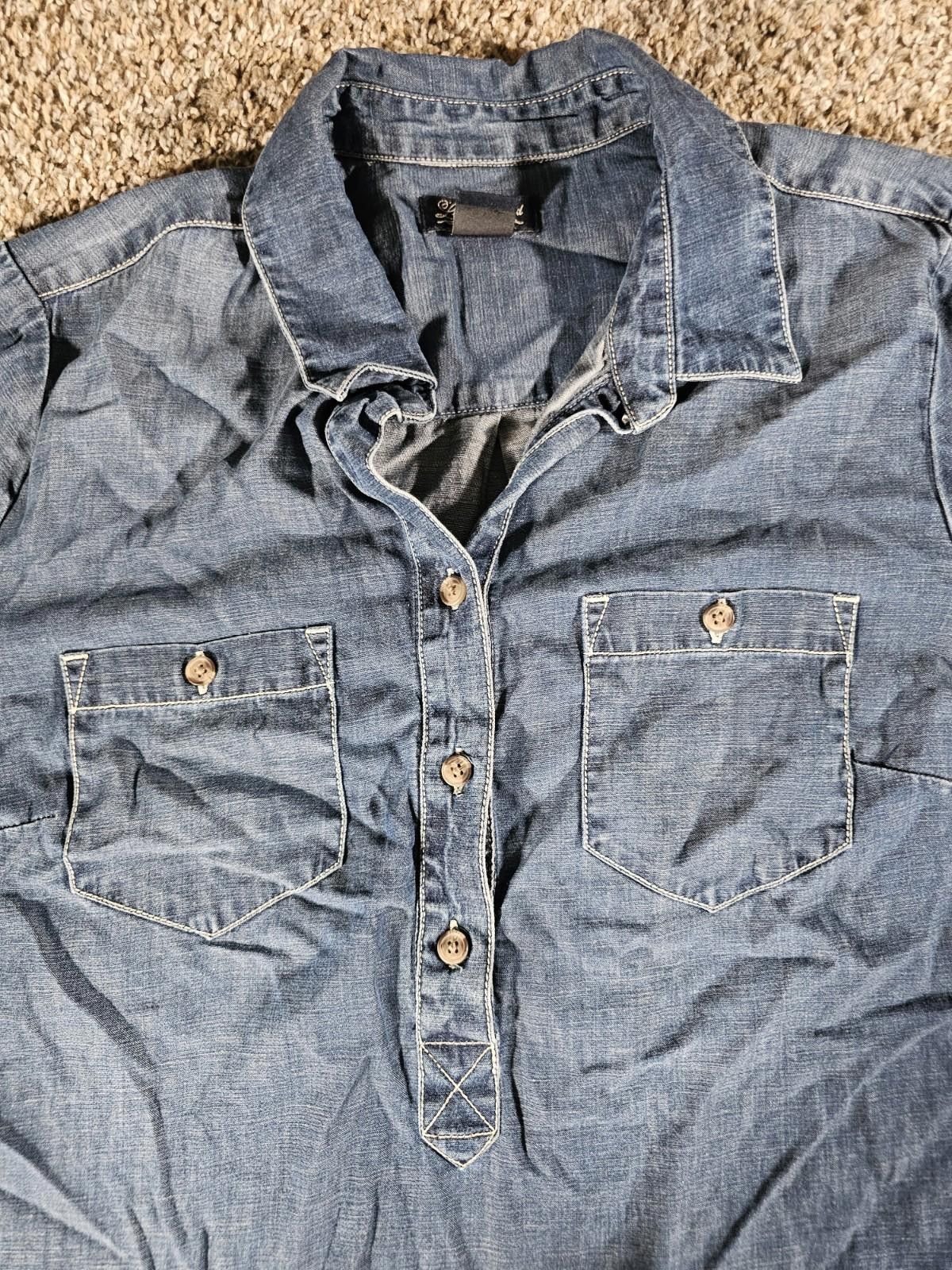 Lucky Brand Lucky Brand Denim Tunic Jean Shirt Dress Long Sleeve Women M Size M / US 6-8 / IT 42-44 - 2 Thumbnail