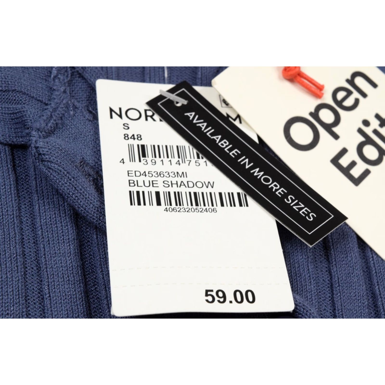 Vintage Open Edit Blue Shadow Ribbed Button-Up Long Sleeve Tunic Sweater Womens S Size S / US 4 / IT 40 - 6 Thumbnail