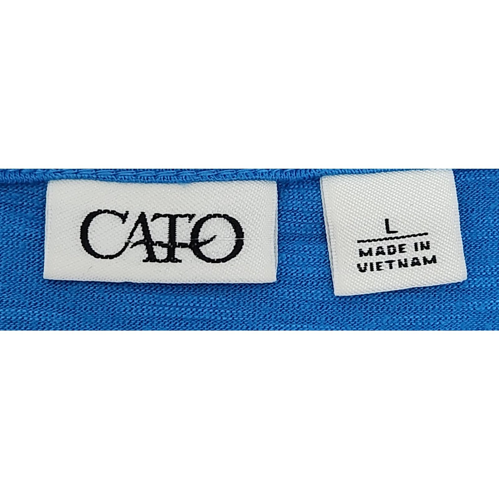 Other Cato Blue Slub Knit Dolman Short Sleeves Top Large Stretch Size L / US 10 / IT 46 - 4 Thumbnail