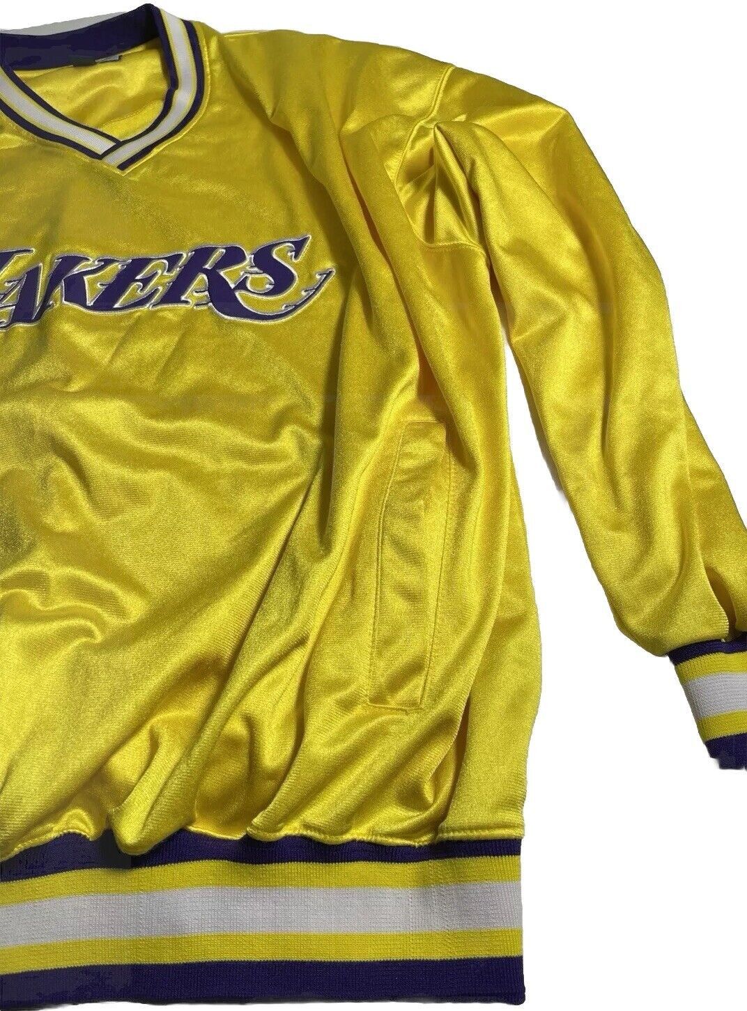 NBA × Starter × Vintage Starter Vtg Los Angeles Lakers Jacket NBA Authentics Sz 2XL Size US XXL / EU 58 / 5 - 2 Thumbnail