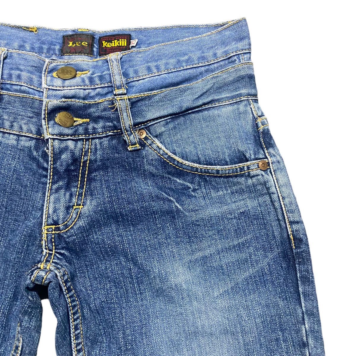 Japanese Brand Keikii Lee Denim Double Waist Flare Jeans Size US 29 - 4 Thumbnail
