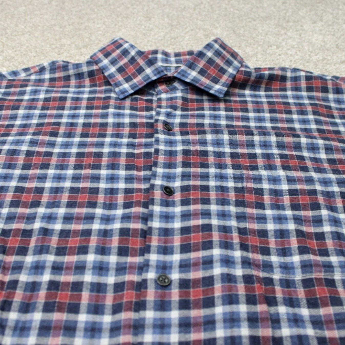 Peter Millar Peter Millar Shirt Men Large Red/Blue Plaid Gander Sport Cotton Long Sleeve Size US L / EU 52-54 / 3 - 5 Thumbnail