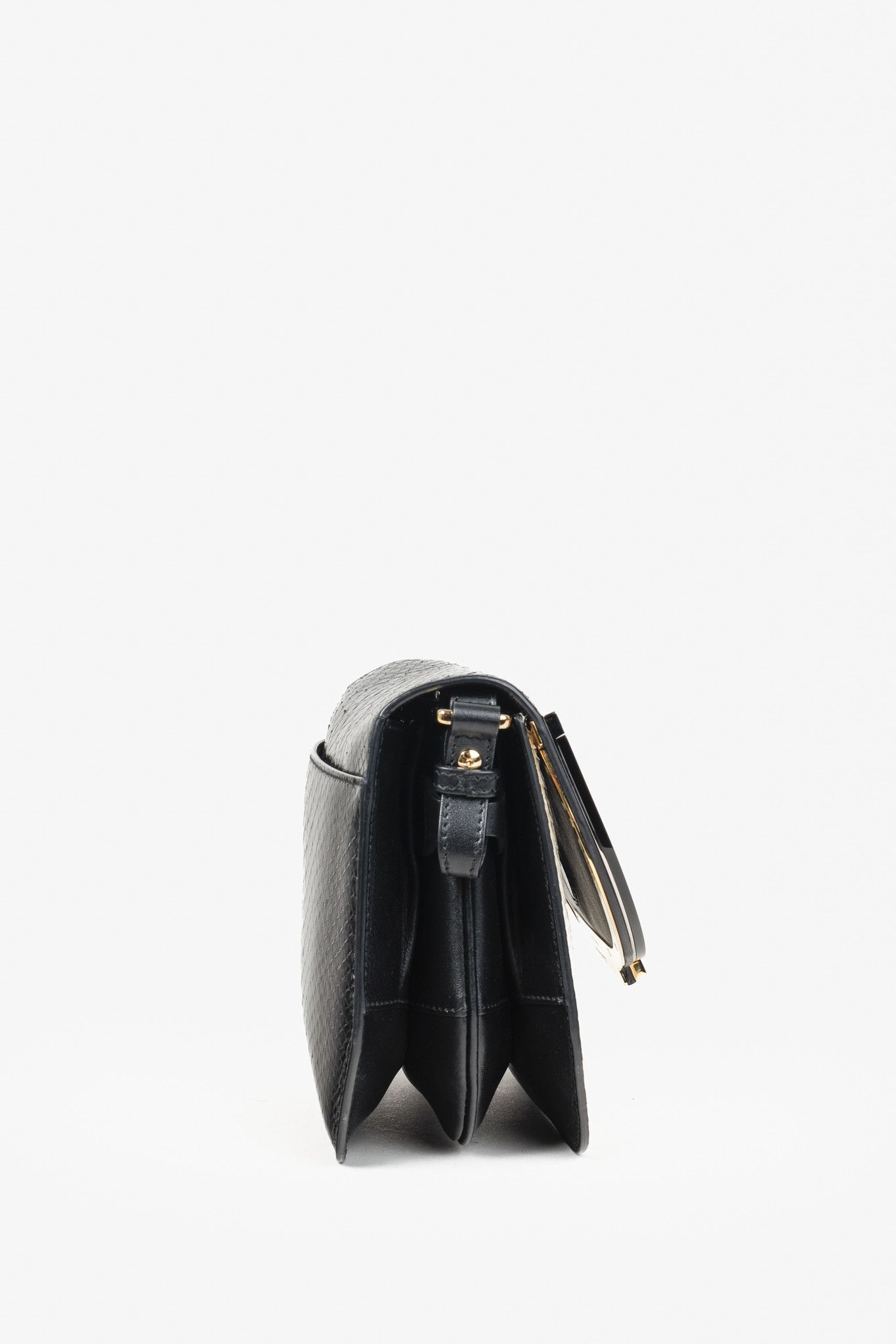 Salvatore Ferragamo Salvatore Ferragamo Python, Black White Saddle Bag Size ONE SIZE - 3 Thumbnail