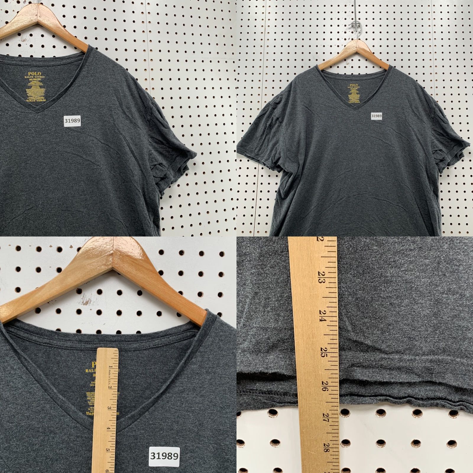 Polo Ralph Lauren Polo Ralph Lauren Shirt Mens XL Gray Pony V-Neck Casual 24.5x26.5 Size US XL / EU 56 / 4 - 8 Thumbnail