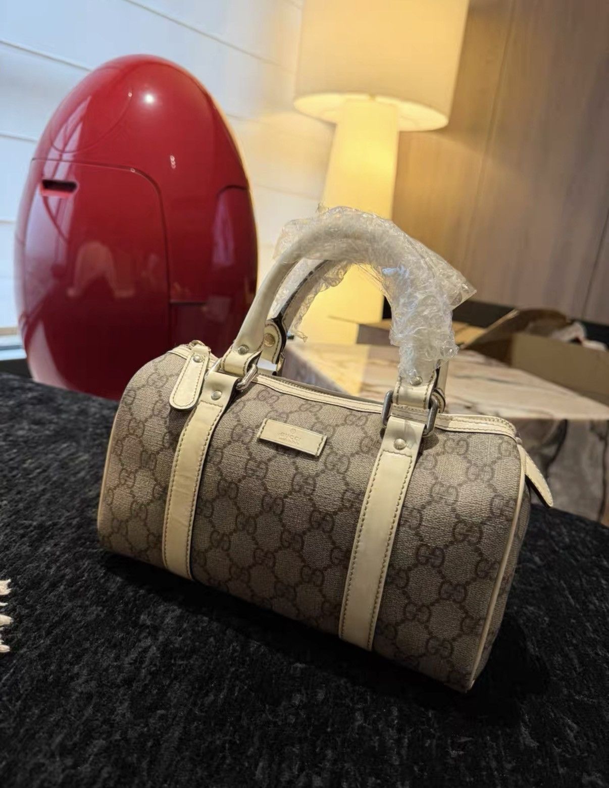 Gucci Gucci Vintage Monogram 25cm Mini Boston Bowling Bag J36 Size ONE SIZE - 1 Thumbnail