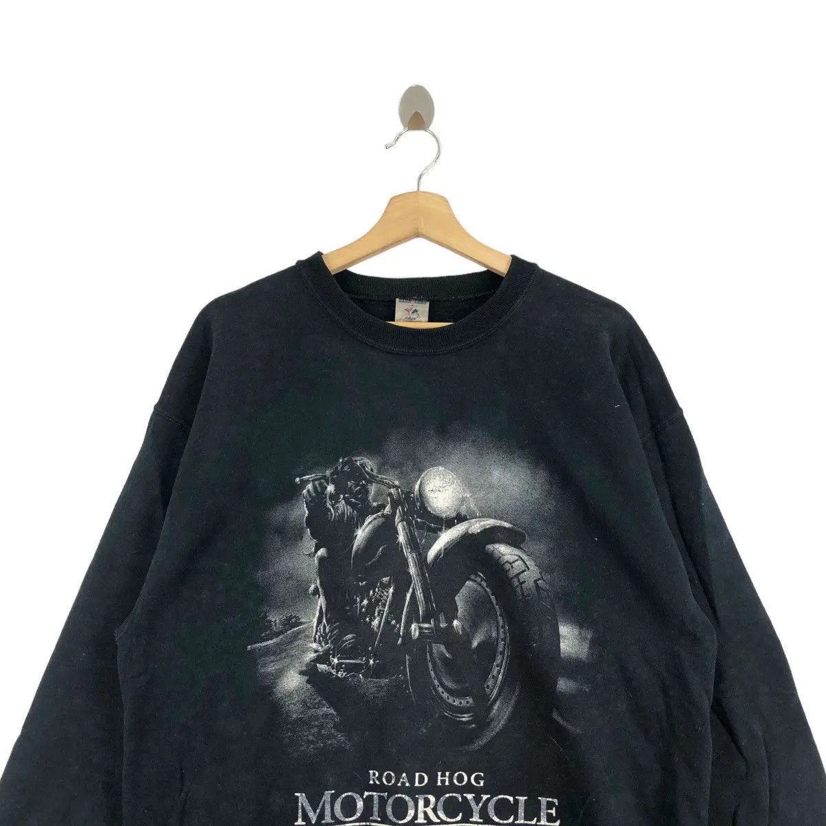 Vintage Vtg ROAD HOG MOTORCYCLE Chopper Custom Harley Sweatshirt Size US XL / EU 56 / 4 - 4 Thumbnail