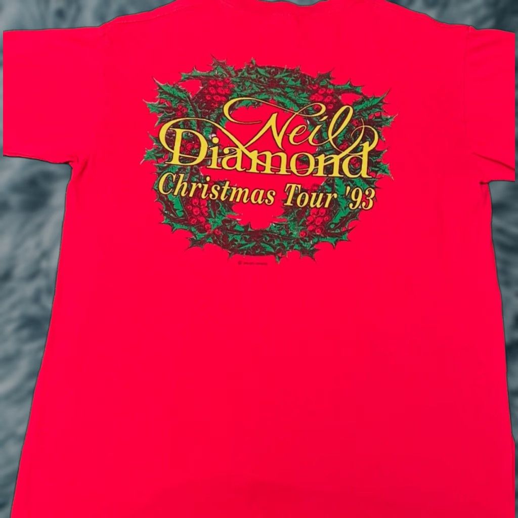 Vintage VINTAGE 90s Neil Diamond Christmas Tour 1993 VTG Shirt Mens Size Large USA Shirt Mens Large Red 90s Christmas Music Vintage Men USA Size US L / EU 52-54 / 3 - 1 Thumbnail