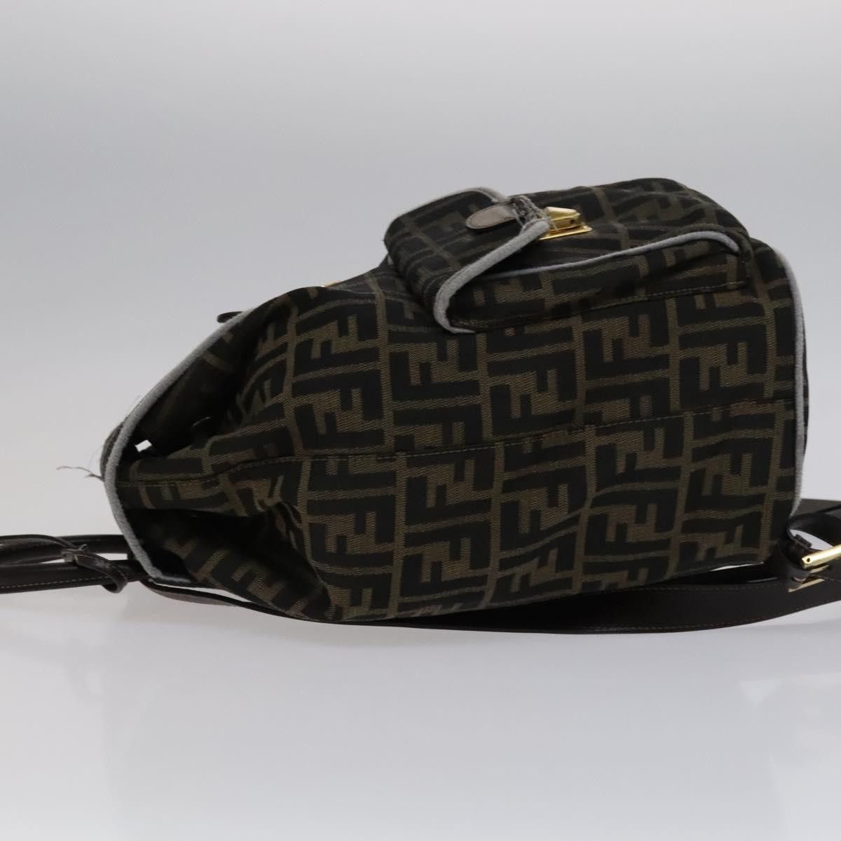 Fendi FENDI Zucca Canvas Backpack Brown Black Gold Size ONE SIZE - 5 Thumbnail