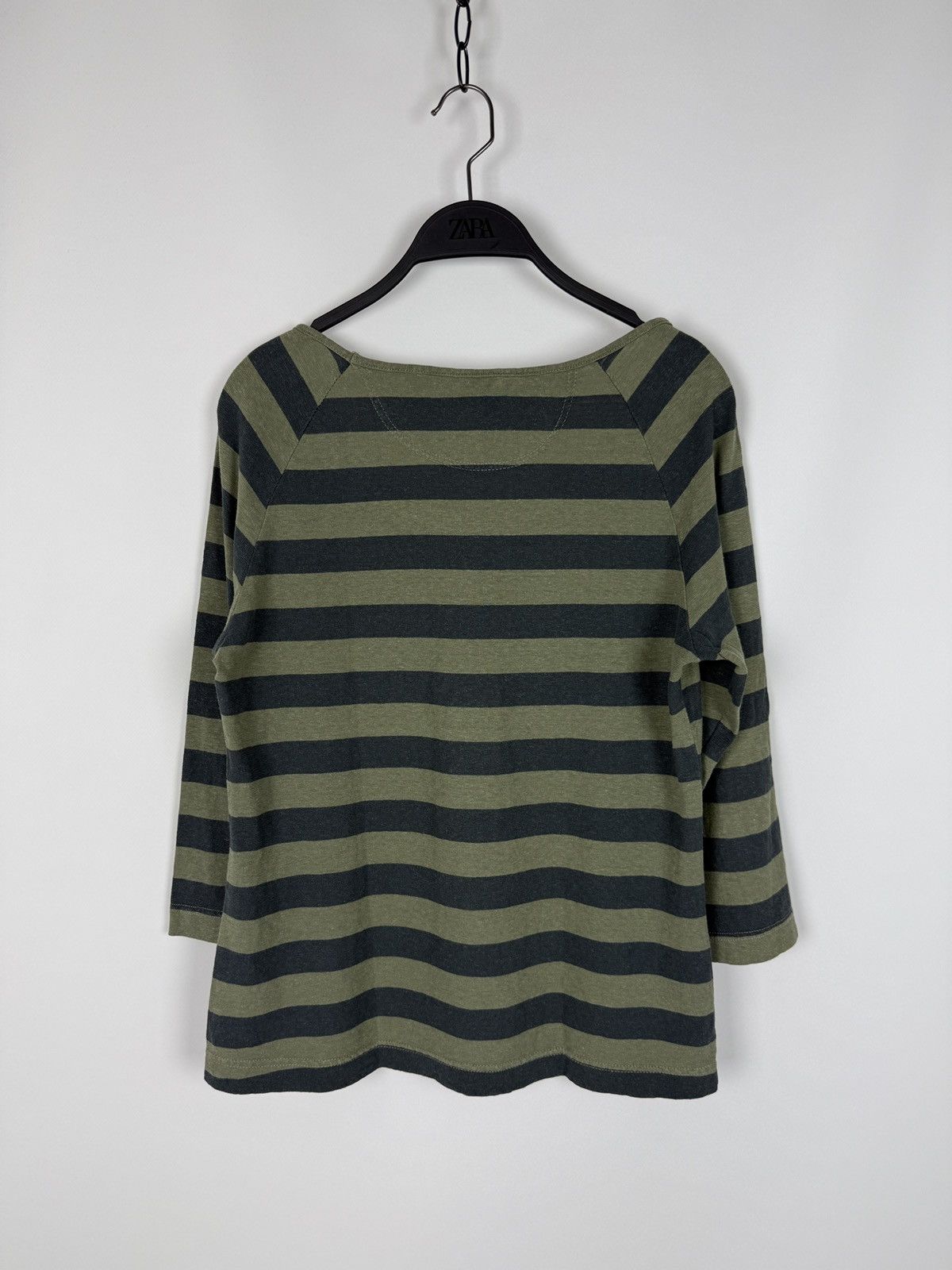 OSKA OSKA Green Stripe Hemp Cotton Scoop Neck 3/4 Sleeve Shirt Size S / US 4 / IT 40 - 7 Thumbnail
