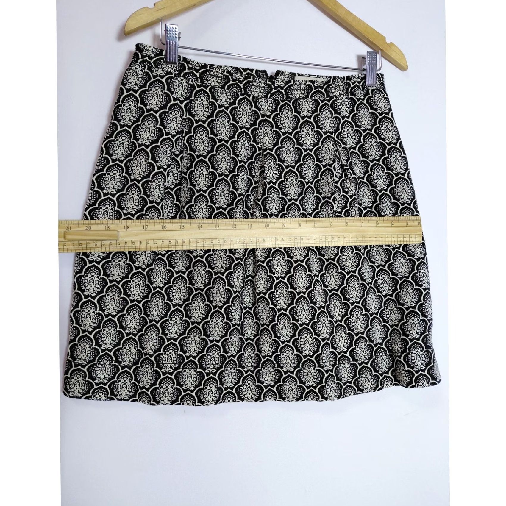 Loft LOFT Skirt Womens Size 6 Black White Linen Blend Geometric Lightweight Size 28" / US 6 / IT 42 - 5 Thumbnail