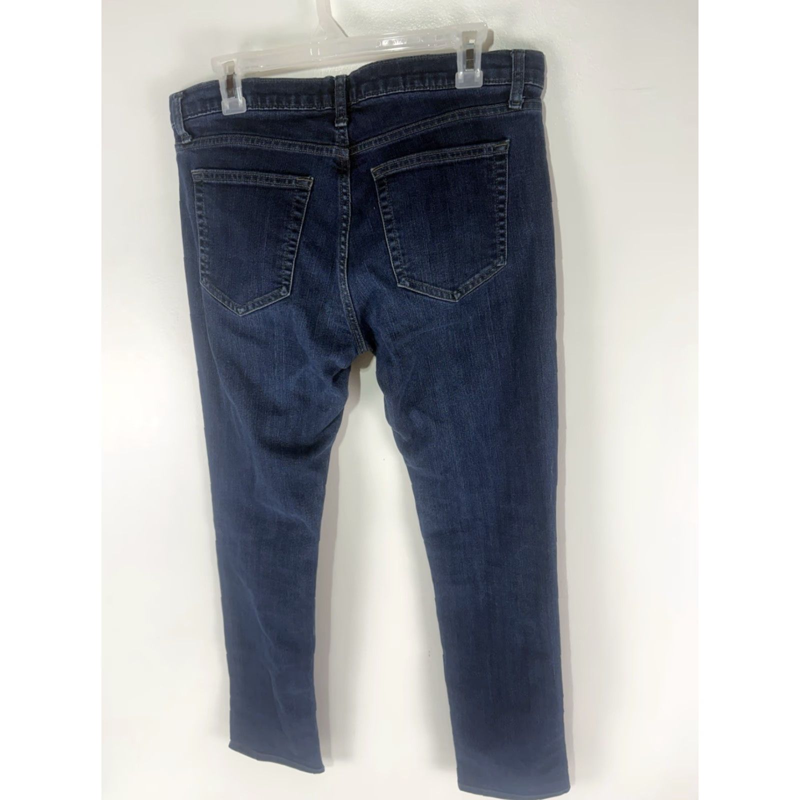 Lands' End Lands' End Canvas Pin Straight Jeans Womens Size 10 Blue 100% Cotton Denim Regular Rise Mid 5-Pocket Design Easy Care Machine Washable Big: 29 Inseam Size 32" / US 10 / IT 46 - 4 Thumbnail