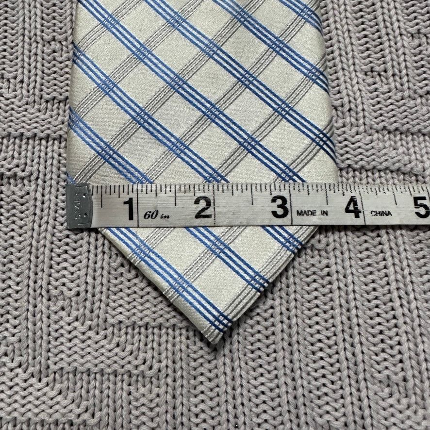 Bugatti Bugatti blue and white plaid silk tie Size ONE SIZE - 5 Thumbnail