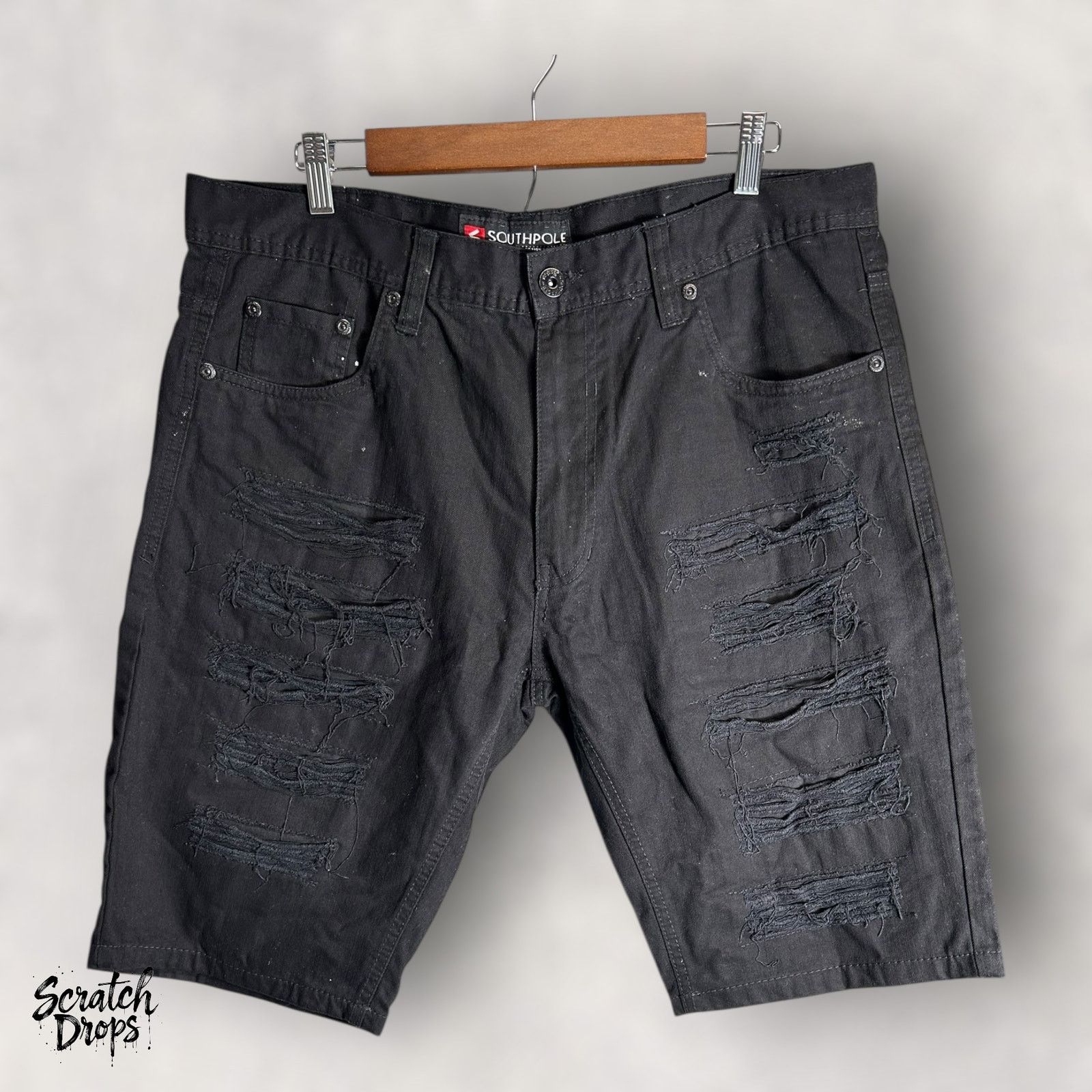Southpole Vtg Y2K Southpole Men's Black Denim Shorts Sz 36 Streetwear Size US 36 / EU 52 - 1 Thumbnail