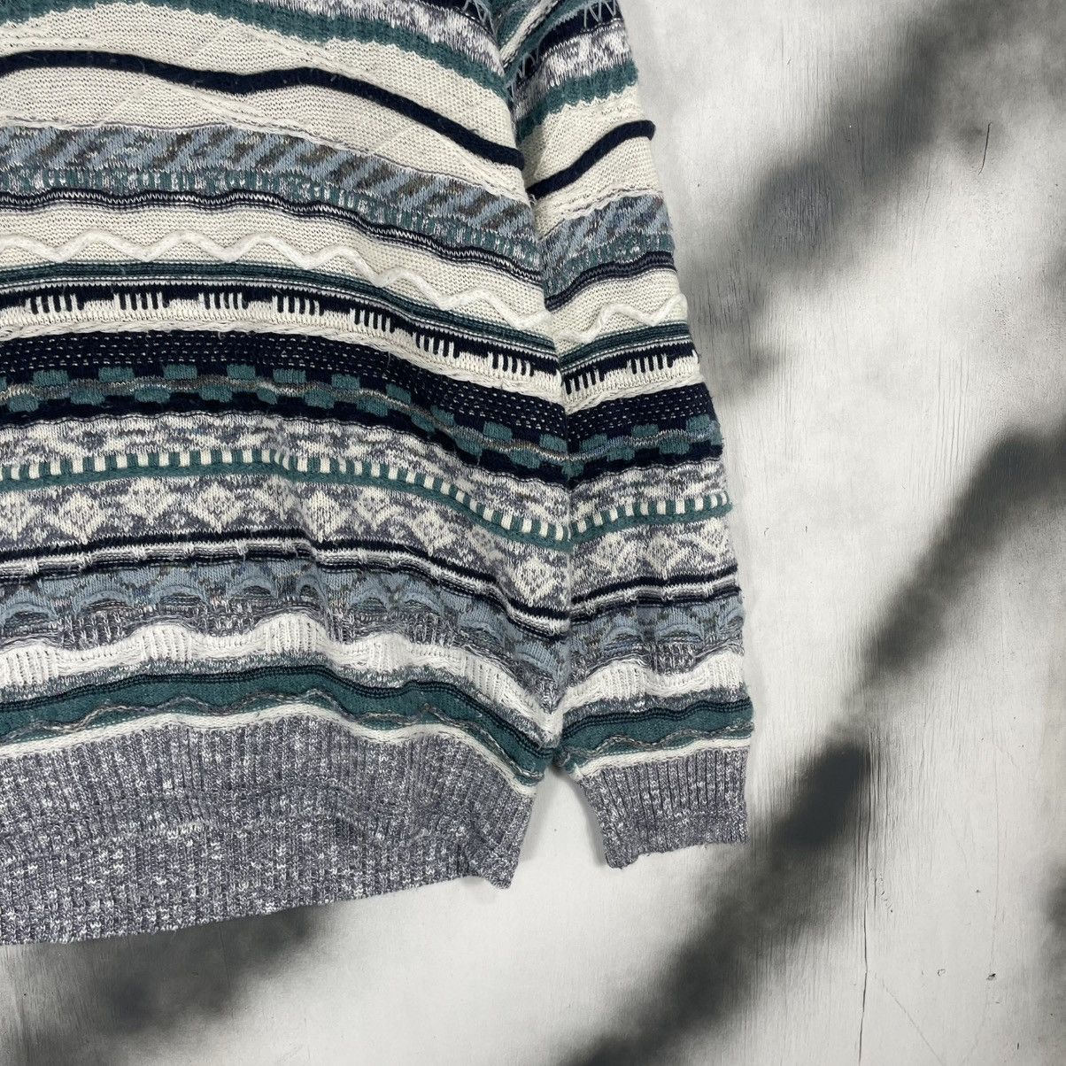 Designer × Homespun Knitwear LAF LOC ACQUA FREDDA STRIPE KNITWEAR COOGI Style Size US M / EU 48-50 / 2 - 3 Thumbnail