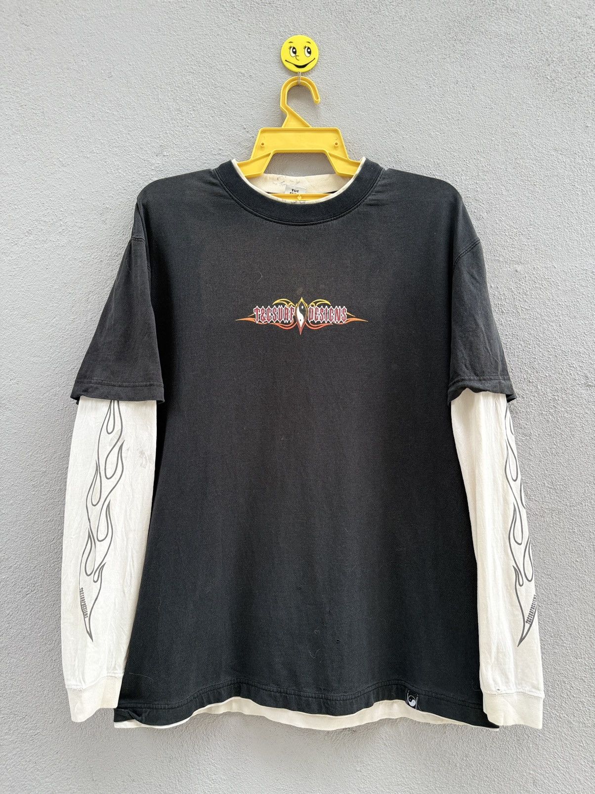 West Coast Choppers Thrashed Y2K T&C Surf Designs Flame Double Layer Grunge Tee Size US L / EU 52-54 / 3 - 5 Thumbnail