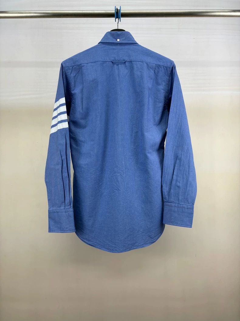 Thom Browne Thom Browne Blue four stripe shirt Size US L / EU 52-54 / 3 - 2 Thumbnail