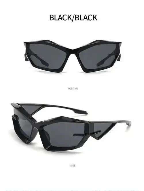 Jewelry Cyber Black Sunglasses Retro Punk Archive Cosplay Jewelry Size ONE SIZE - 4 Thumbnail