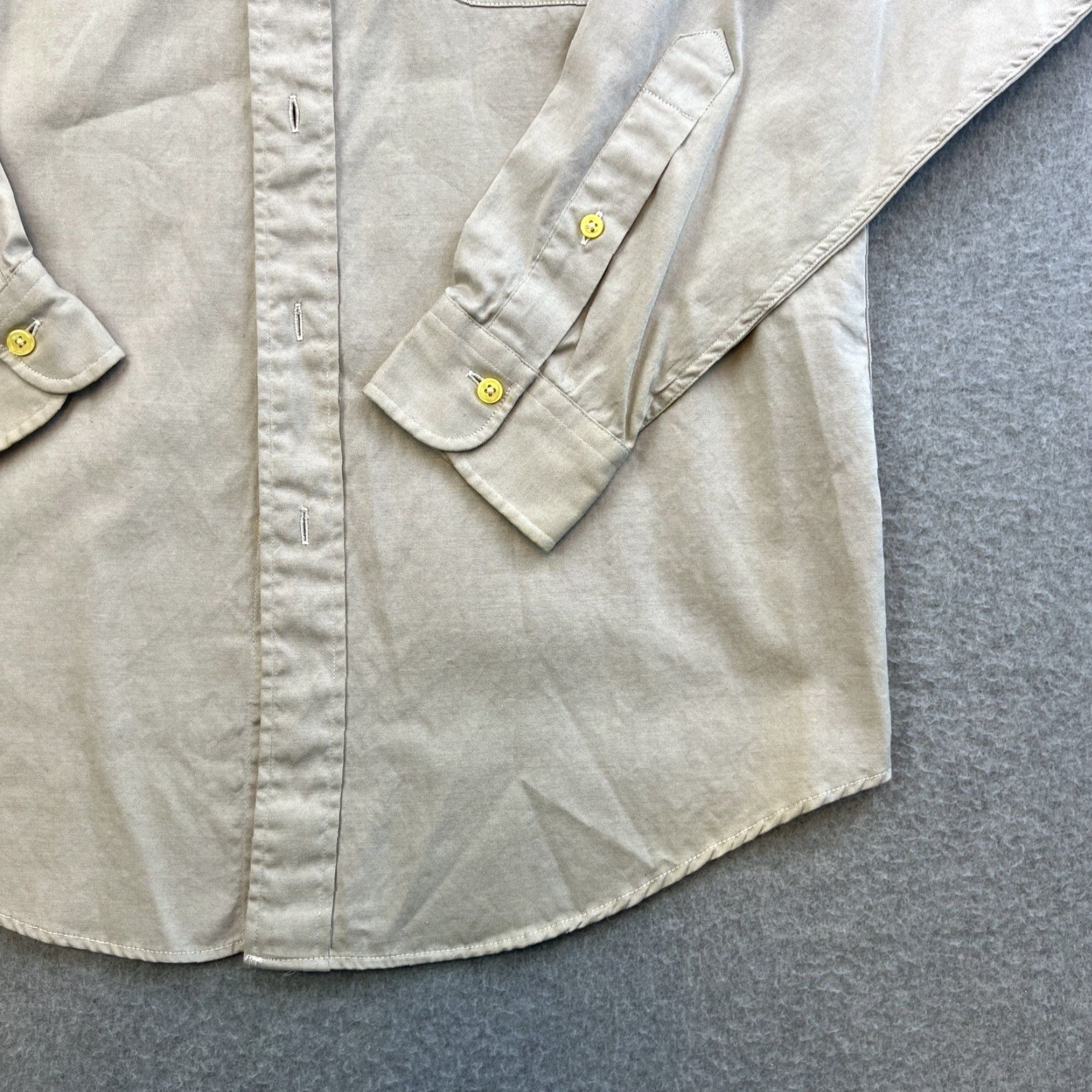 Vintage Bert Pulitzer Shirt Mens 15.5-33 Beige Long Sleeve Collared Button Up Oxford Size US L / EU 52-54 / 3 - 4 Thumbnail