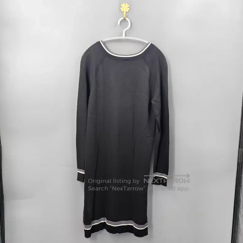 Hermes Hermes Polka Dot Black and White Colorblock Knit Dress Size XXS / US 00 / IT 34 - 2 Thumbnail