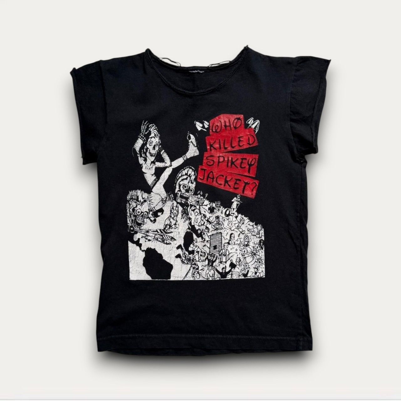 Band Tees Who Killed Spikey Jacket? Distressed T-Shirt Size S / US 4 / IT 40 - 1 Thumbnail