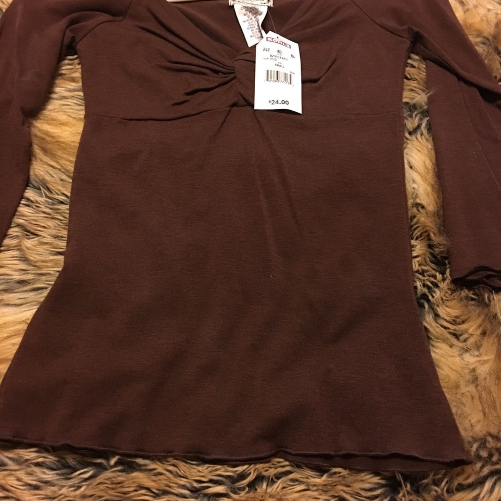 Other Next Era brown knot style bust 3/4 sleeve top NWT Size S / US 4 / IT 40 - 6 Thumbnail