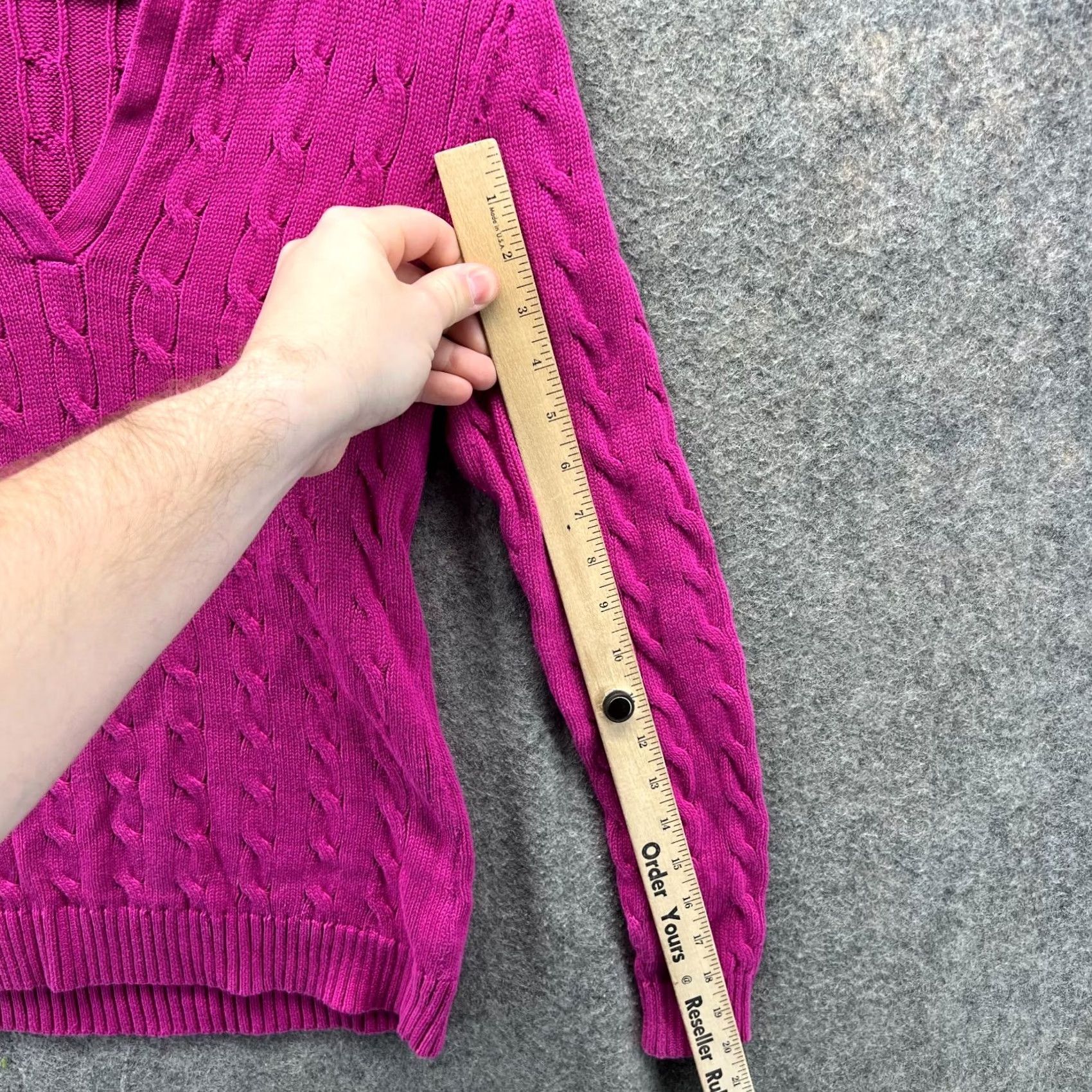 Ralph Lauren VINTAGE Lauren Ralph Lauren Sweater Women Small Pink V-Neck Pullover Cable Knit Pony Pullover Knit Boyfriend S Pink Womens sweaters-allsorts Size S / US 4 / IT 40 - 7 Thumbnail