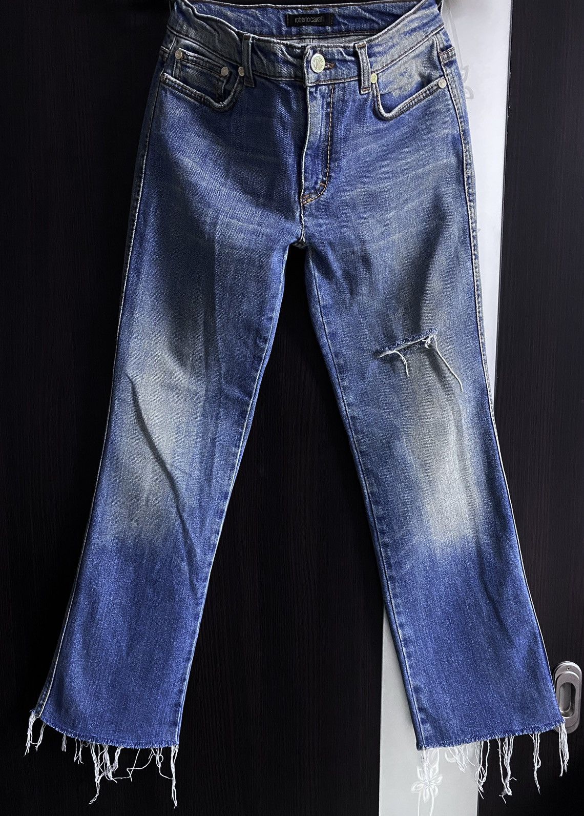Roberto Cavalli Roberto Cavalli Washed Torn Fringed Distressed Jeans Denim Size 27" / US 4 / IT 40 - 2 Thumbnail