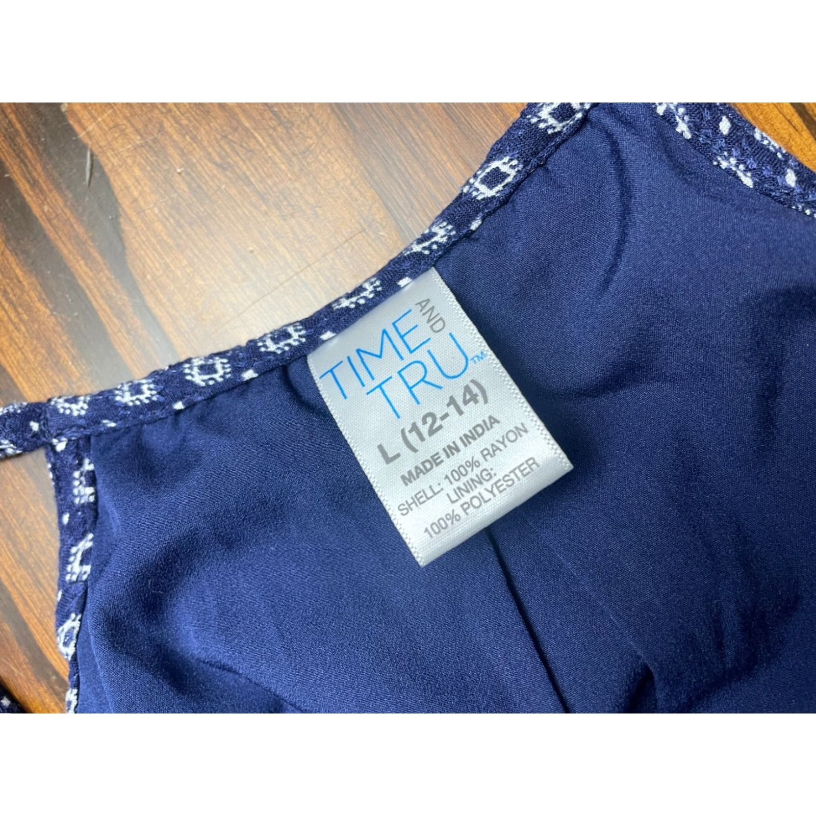 Vintage Time And Tru Shirt Women Large Blue White Sleeveless Halter Tunic Size L / US 10 / IT 46 - 6 Thumbnail