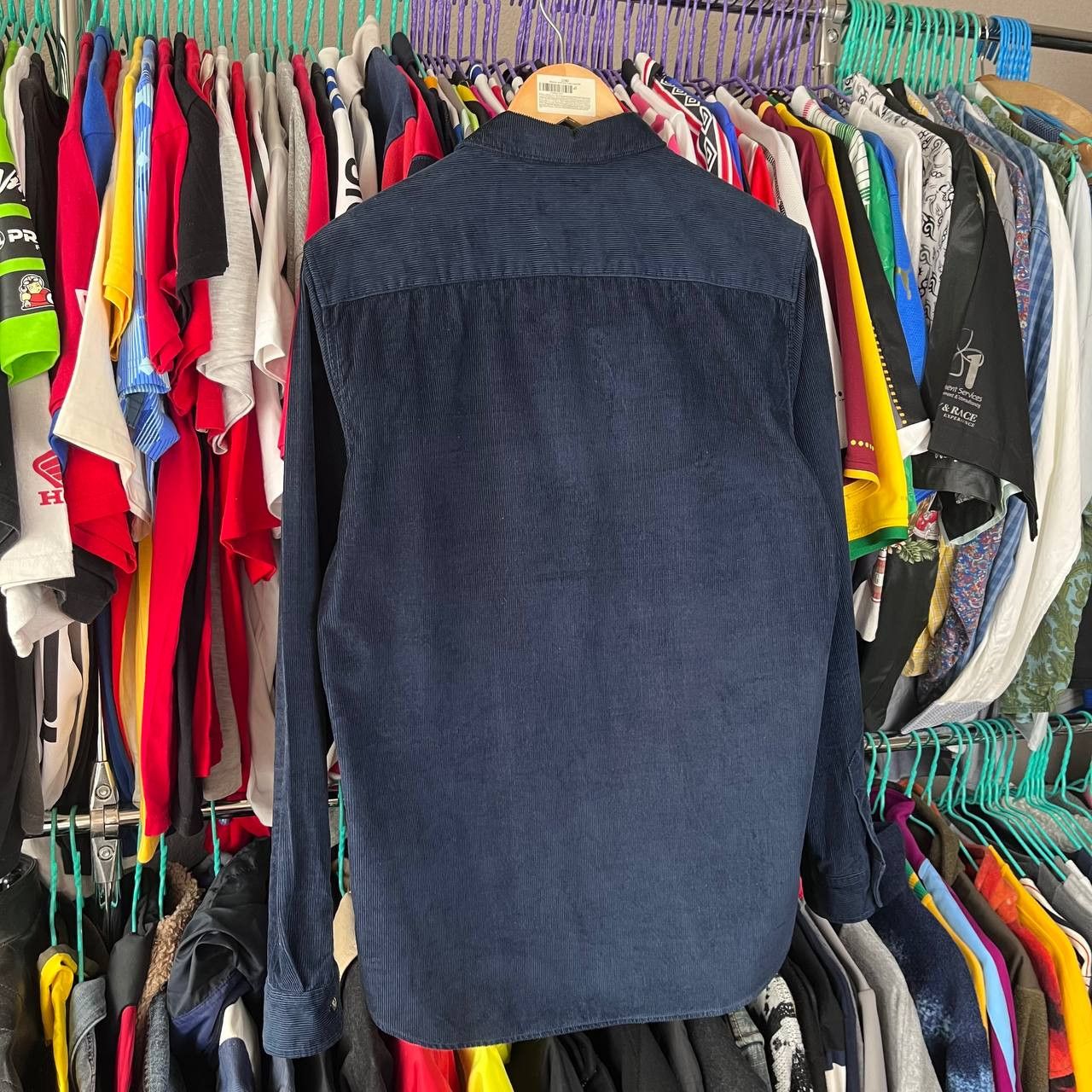 A.P.C. APC Corduroy Velvet Blue Button Shirt Size M Size US M / EU 48-50 / 2 - 3 Thumbnail
