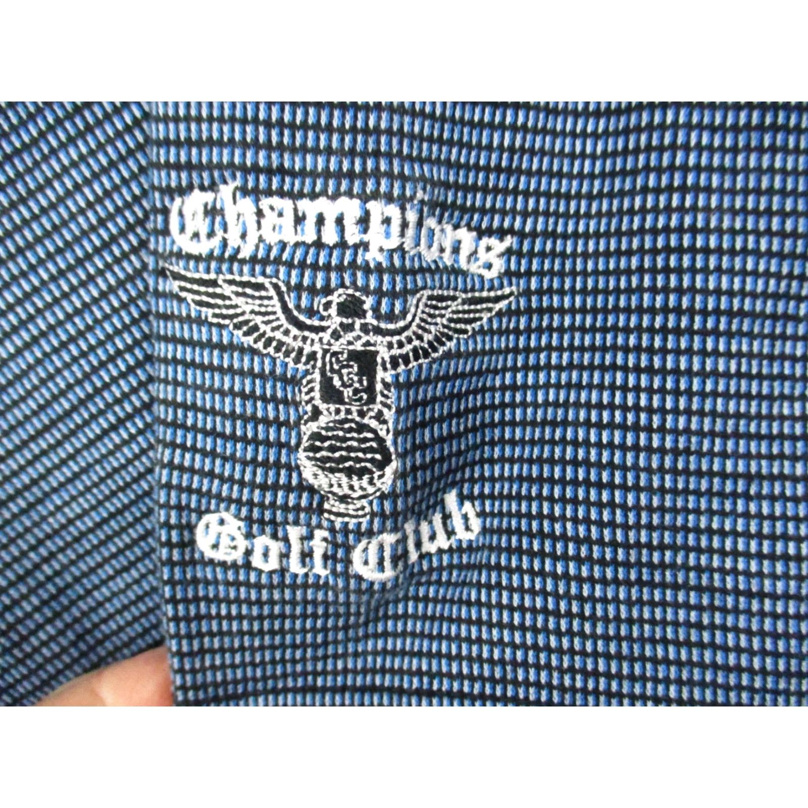 Peter Millar Peter Millar Polo Shirt Men Large Blue Stripe Short Sleeve Champions Golf Club Size US L / EU 52-54 / 3 - 4 Thumbnail