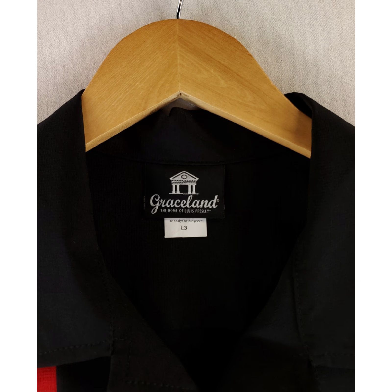 Vintage Graceland Elvis Presley Bowling Button Up Shirt Black Made USA Red Mens L Black Mens L Size US L / EU 52-54 / 3 - 2 Thumbnail
