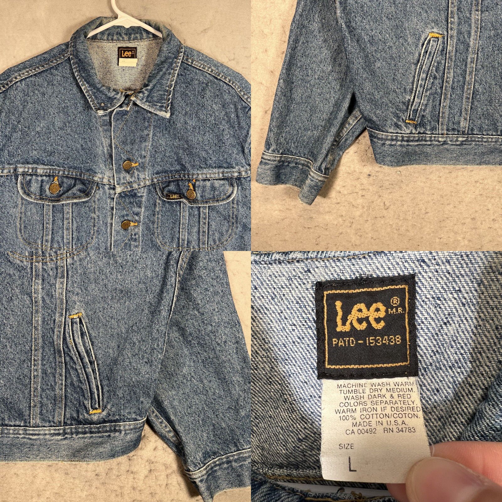 Lee Vintage 90s Lee Denim Trucker Jacket USA Made Mens Size US L / EU 52-54 / 3 - 4 Thumbnail