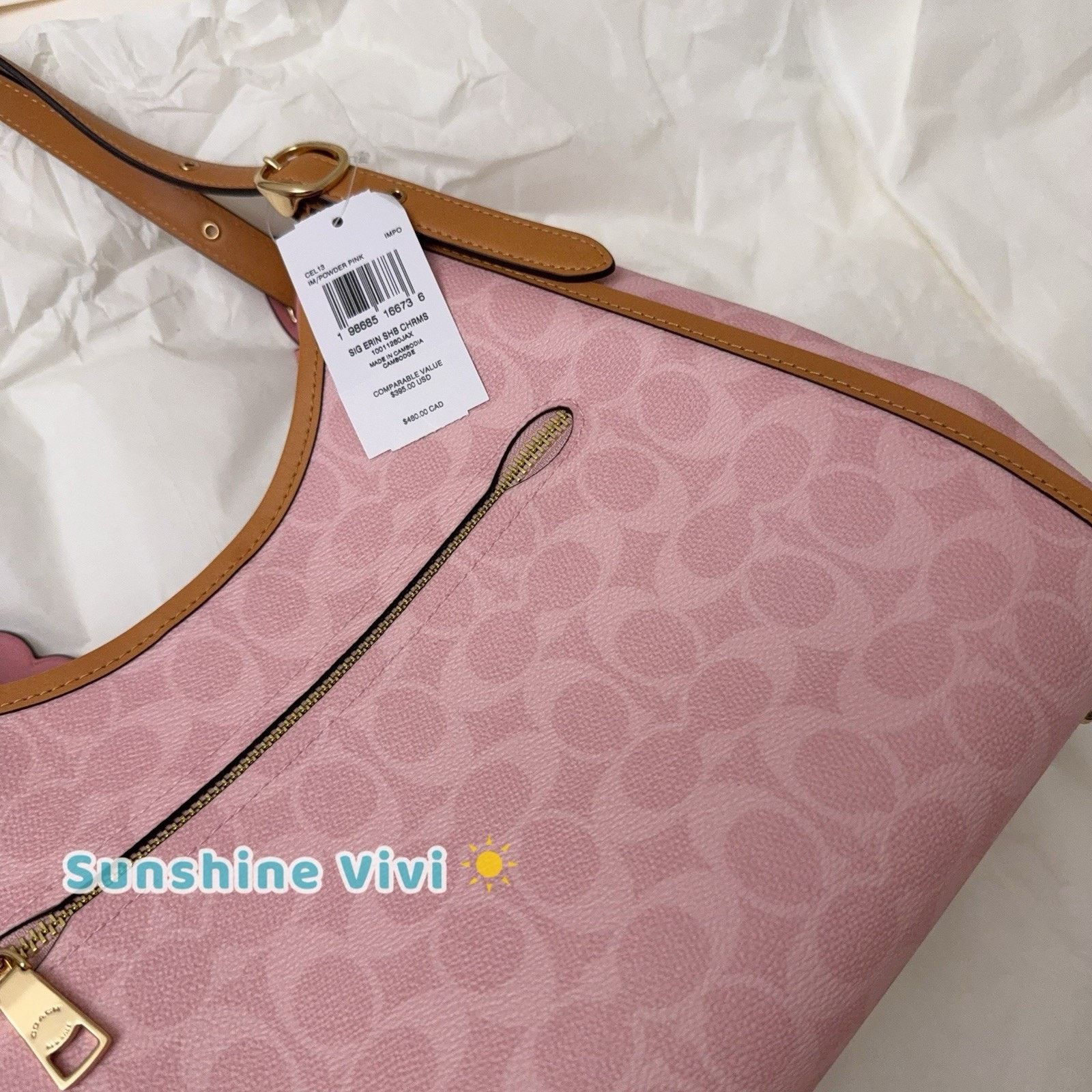 Coach NWT COACH Erin Shoulder Bag With Charms CEL13 in powder pink Size ONE SIZE - 5 Thumbnail