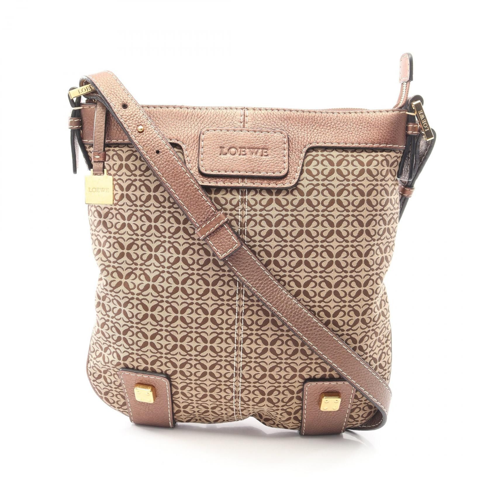 Loewe Loewe Loewe Anagram Canvas Leather Shoulder Bag Leather Shoulder Bag DUTY FREE for USA Size ONE SIZE - 1 Thumbnail