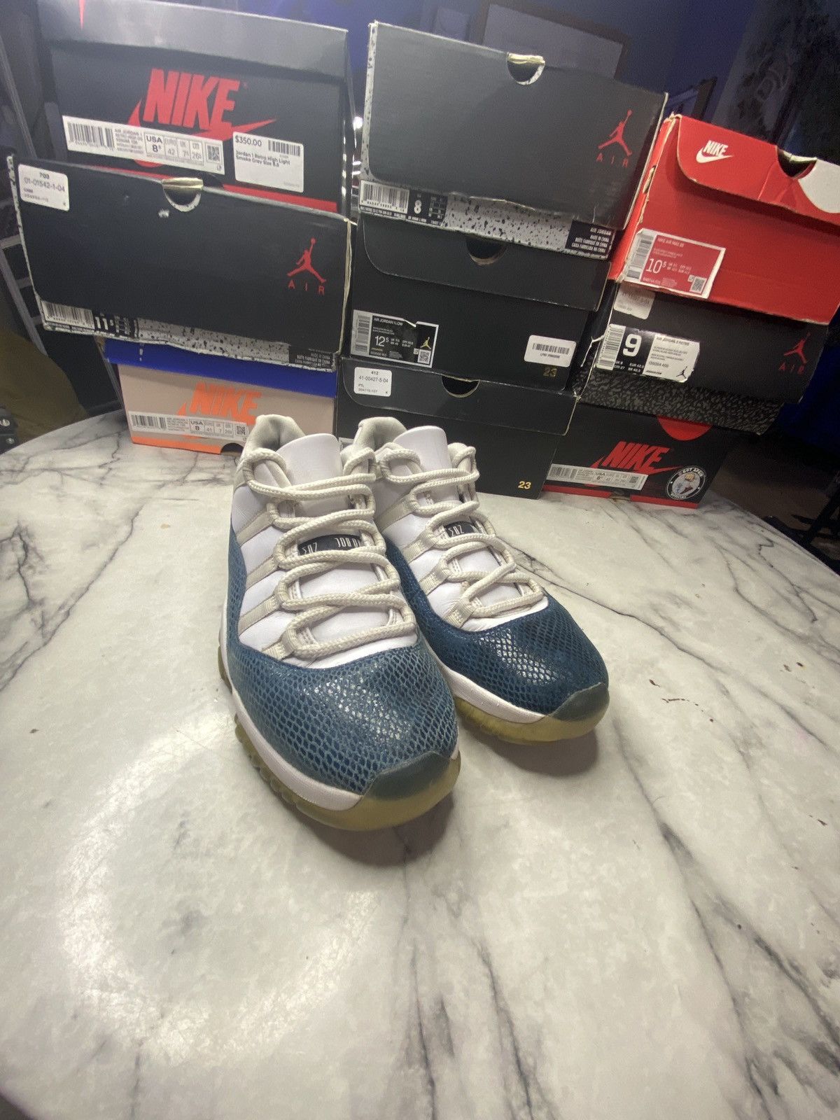 Jordan Brand Jordan 11 low navy snakeskin Size US 9 / EU 42 - 5 Thumbnail
