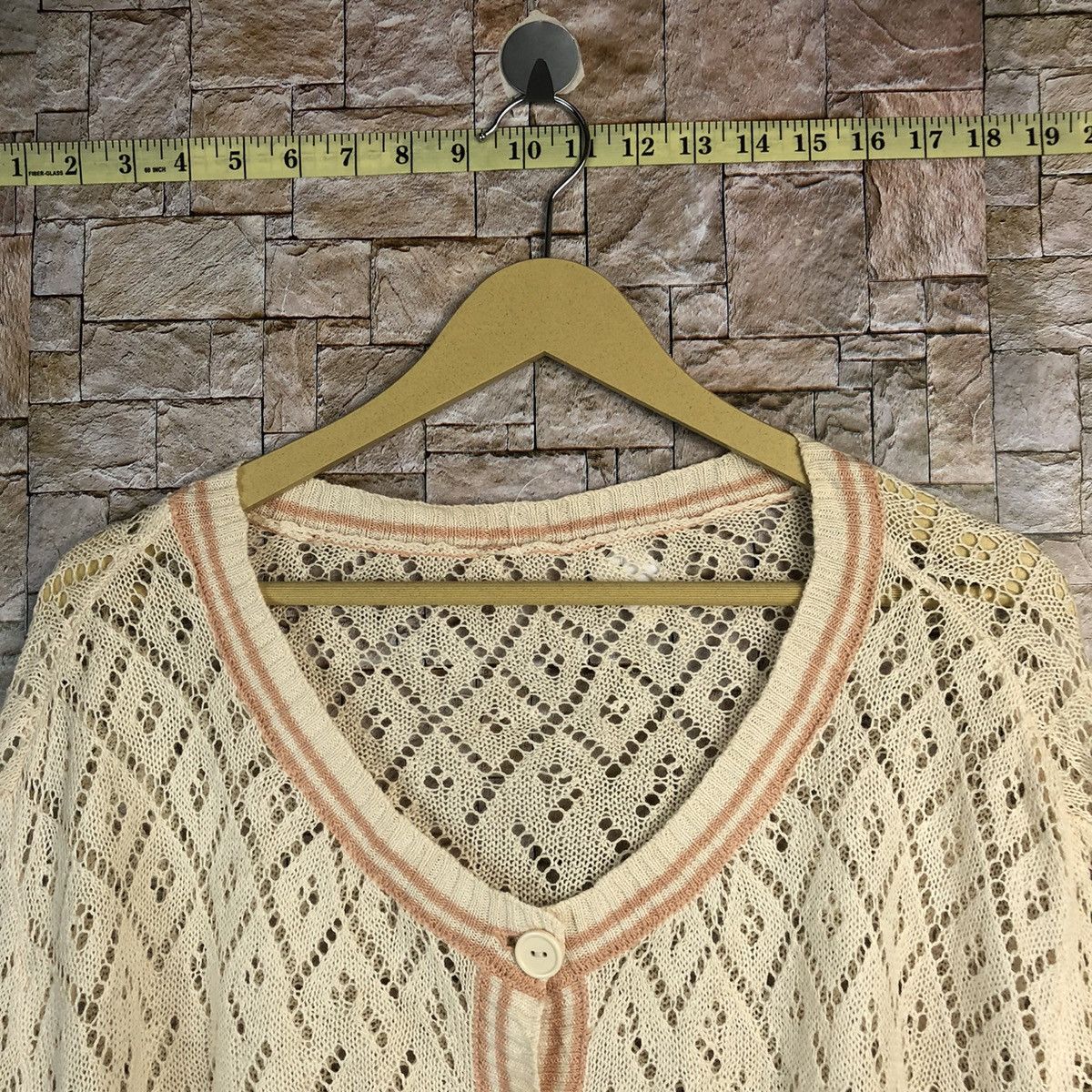 Homespun Knitwear × Japanese Brand × Vintage Japan vintage crochet meshnet Brown Knitwear #A756 Size M / US 6-8 / IT 42-44 - 4 Thumbnail