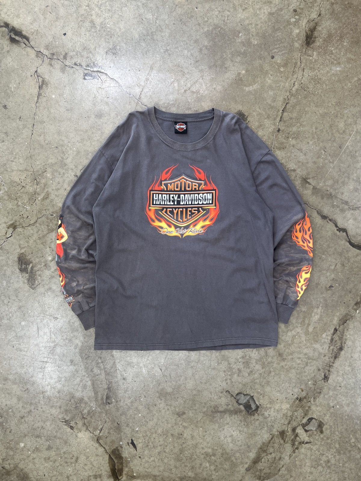 Harley Davidson Vintagen 2000s Harley Davidson Memphis Pinup Girl Flame XL Size US XL / EU 56 / 4 - 2 Thumbnail