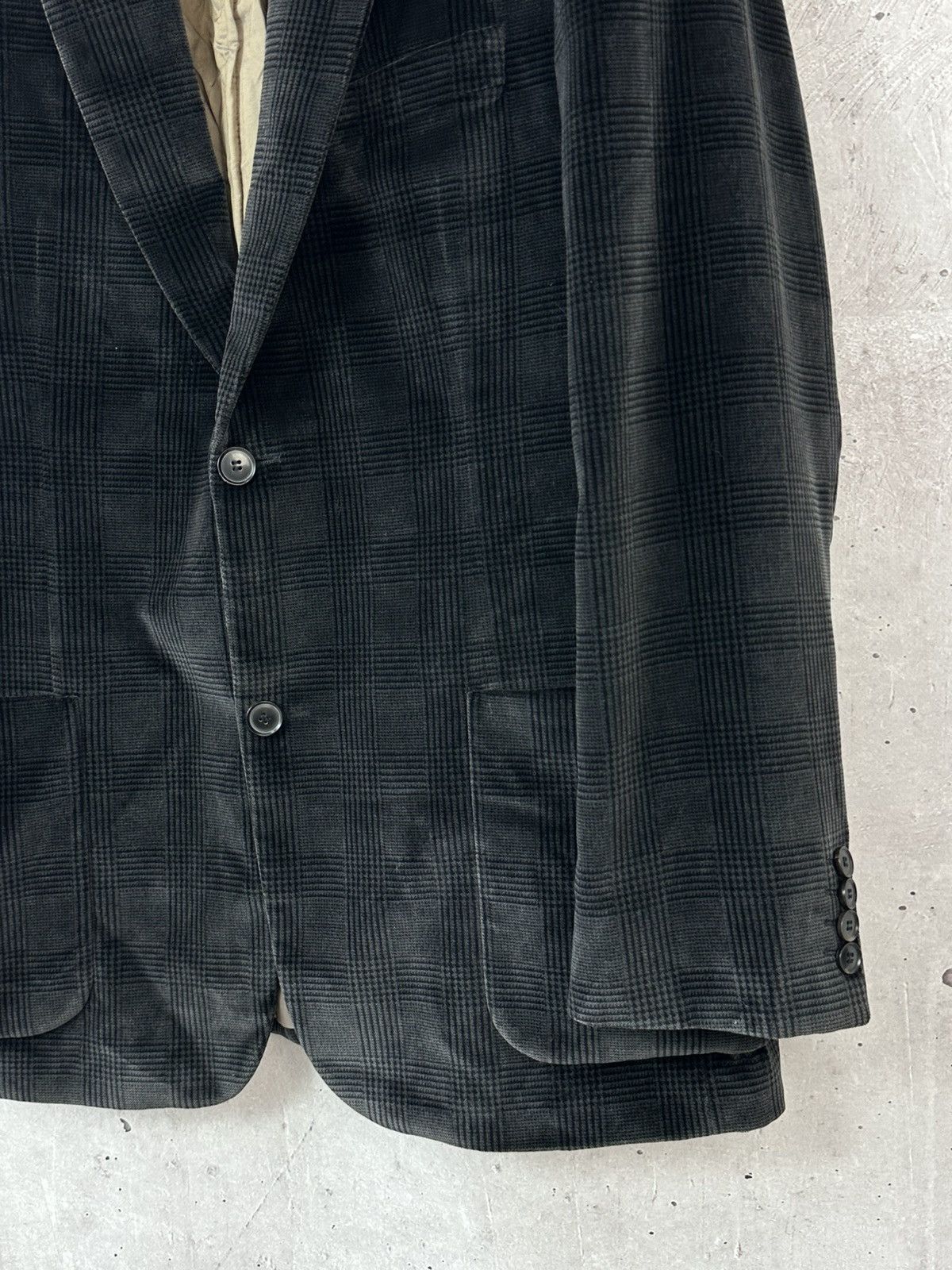 Hugo Boss Vintage Hugo Boss Monsieur 90s Check Brown Velour Blazer Size US L / EU 52-54 / 3 - 4 Thumbnail