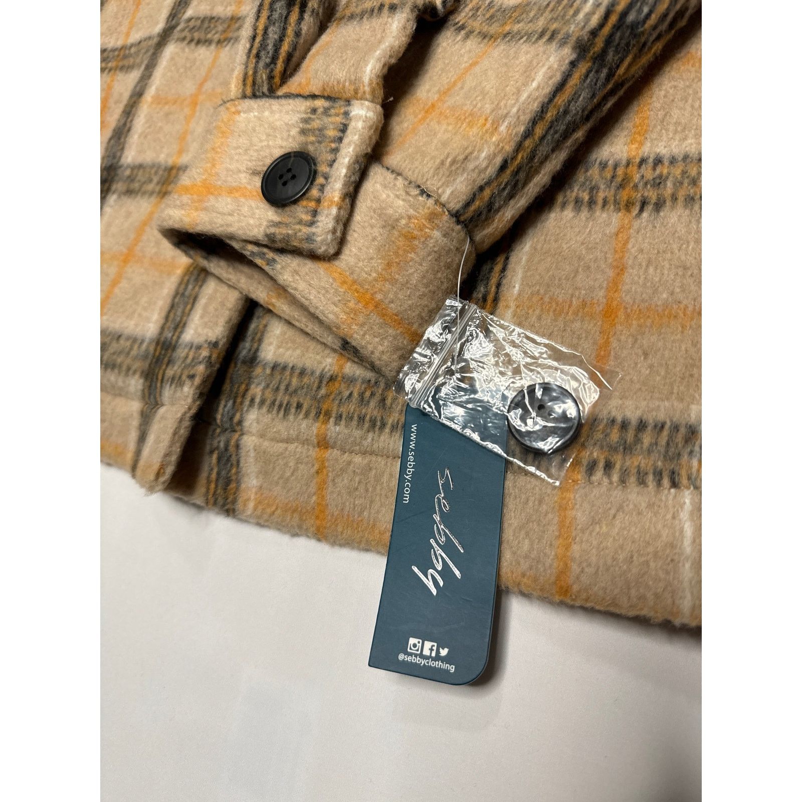 Other NWT Sebby Women's Oversized Plaid Fall Shirt Coat large Size L / US 10 / IT 46 - 6 Thumbnail