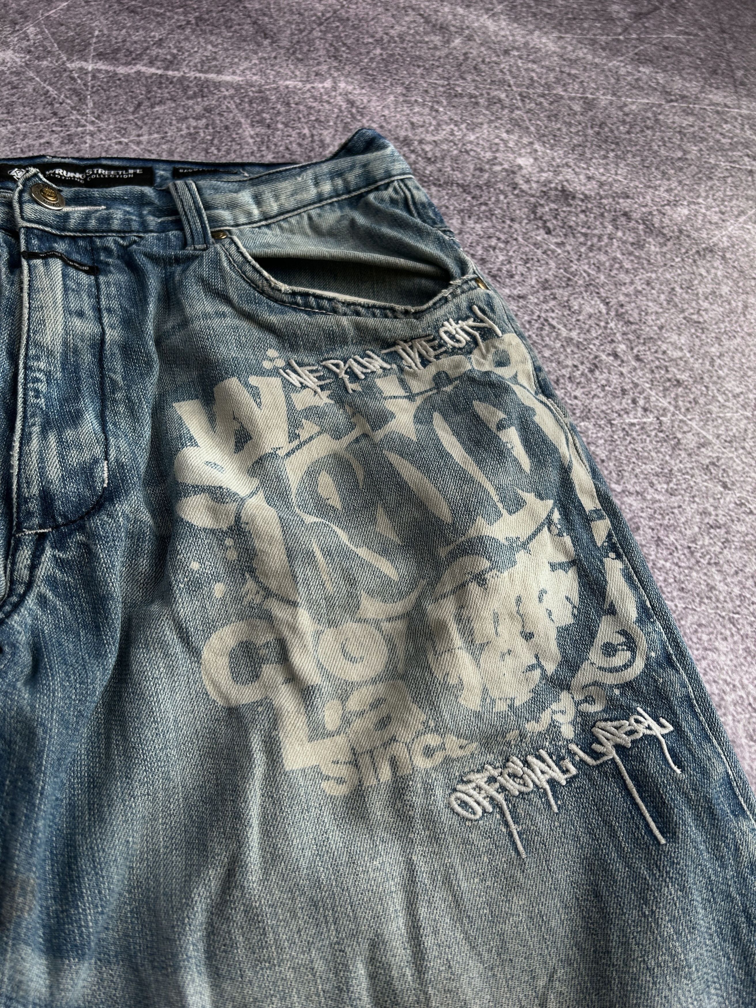 Rap Tees Vintage Baggy Denim Jeans Light Wash Graphic Y2K Skate Fit Size US 32 / EU 48 - 5 Thumbnail