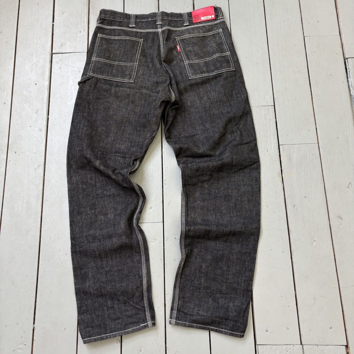 Swagger 2003 SWAGGER Contrast Stitch Baggy Denim Size US 34 / EU 50 - 3 Thumbnail
