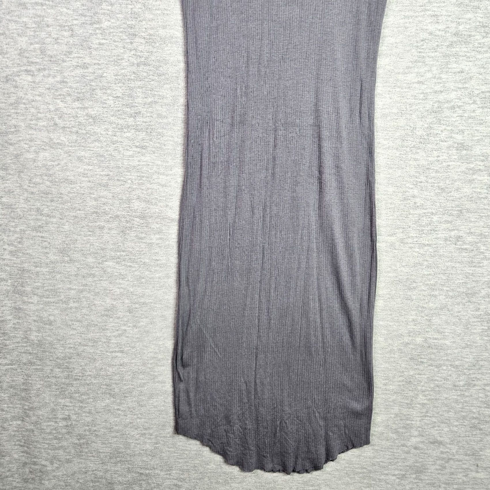 MONROW Monrow Women's Ribbed V-neck Short Sleeve Dress S Knitted Cotton Modal Multicolor Solid A-Line Casual Knit Dress Size 28" / US 6 / IT 42 - 6 Thumbnail