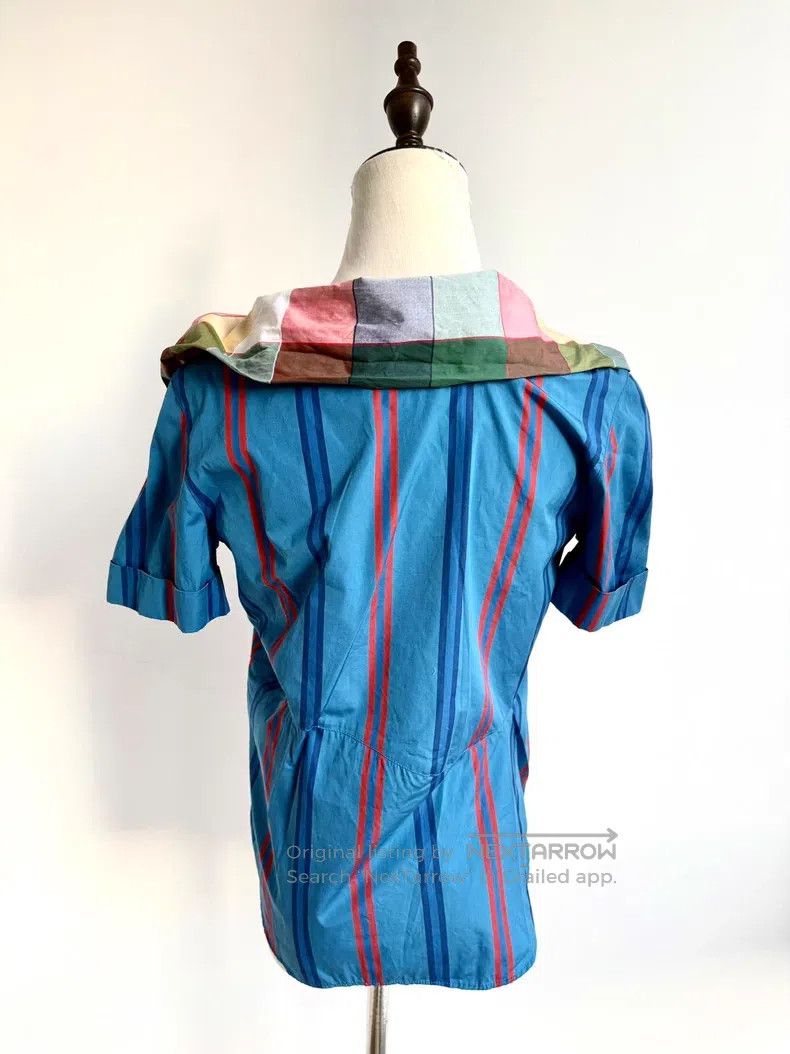 Vivienne Westwood Vivienne Westwood Vintage Blue Striped Bud Collar Short-Sl Size S / US 4 / IT 40 - 5 Thumbnail