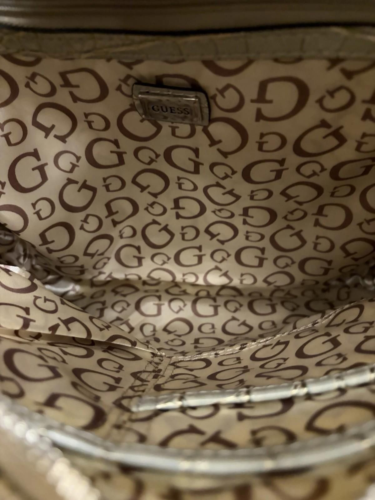 Guess Vintage Guess Leopard Canvas Croc Leather Studded Hobo Bag Size ONE SIZE - 8 Thumbnail