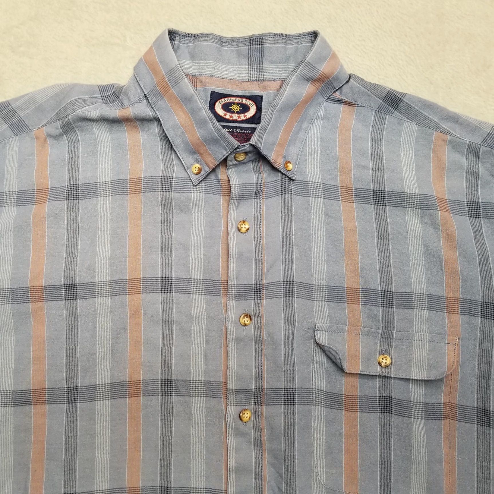 Vintage Marines Club Shirt Men XL Blue Plaid Lightweight Cotton Polyester Blend Button-Up Long Sleeve Casual Gyms Outdoors American Size US XL / EU 56 / 4 - 2 Thumbnail