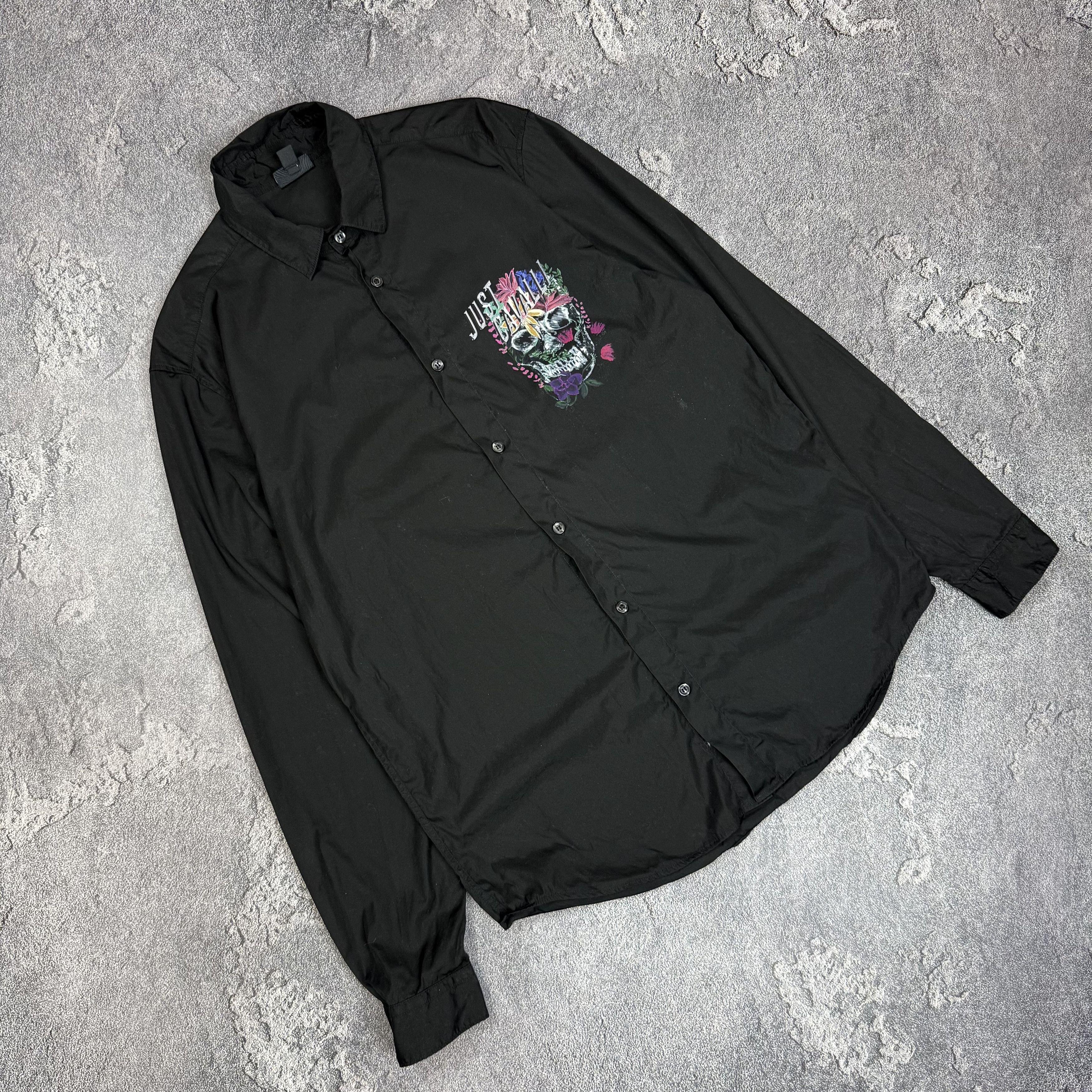 Just Cavalli Just Cavalli Black Skull Print Shirt Vintage Size M Size US M / EU 48-50 / 2 - 1 Thumbnail
