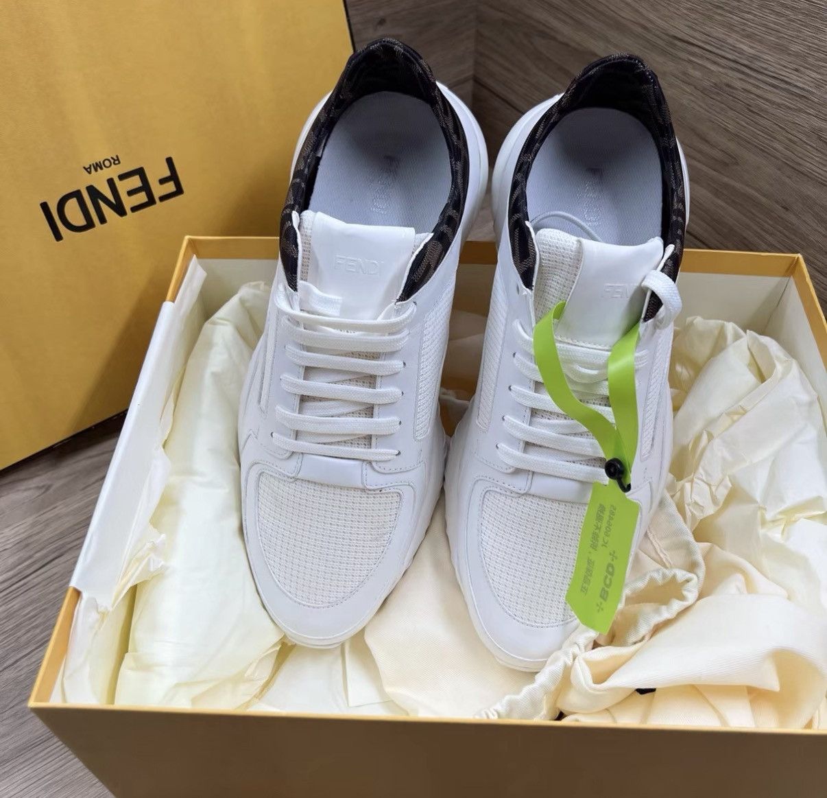 Fendi Fendi White and Brown Tail Sneakers J41 Size US 8 / EU 41 - 2 Thumbnail