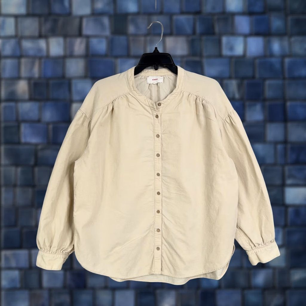 Xirena Xirena Blouse Womens Medium Beige Corduroy Button Front Balloon Sleeve Top Size M / US 6-8 / IT 42-44 - 1 Thumbnail