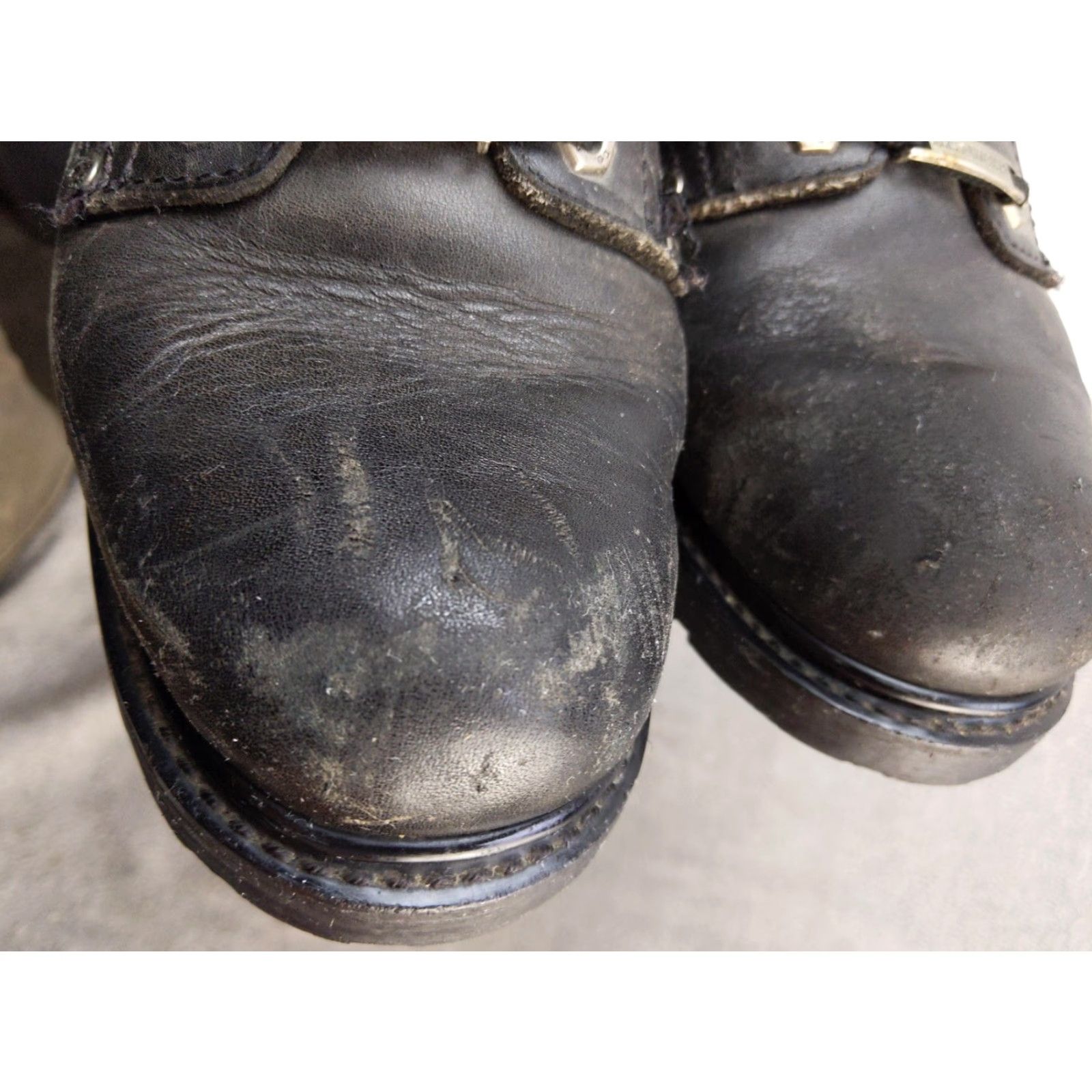 Harley Davidson Harley-Davidson Boots Womens 11 Black Leather Mid-Calf Zip lace up Biker Workwear Casual Shoes Size US 11 / IT 41 - 3 Thumbnail